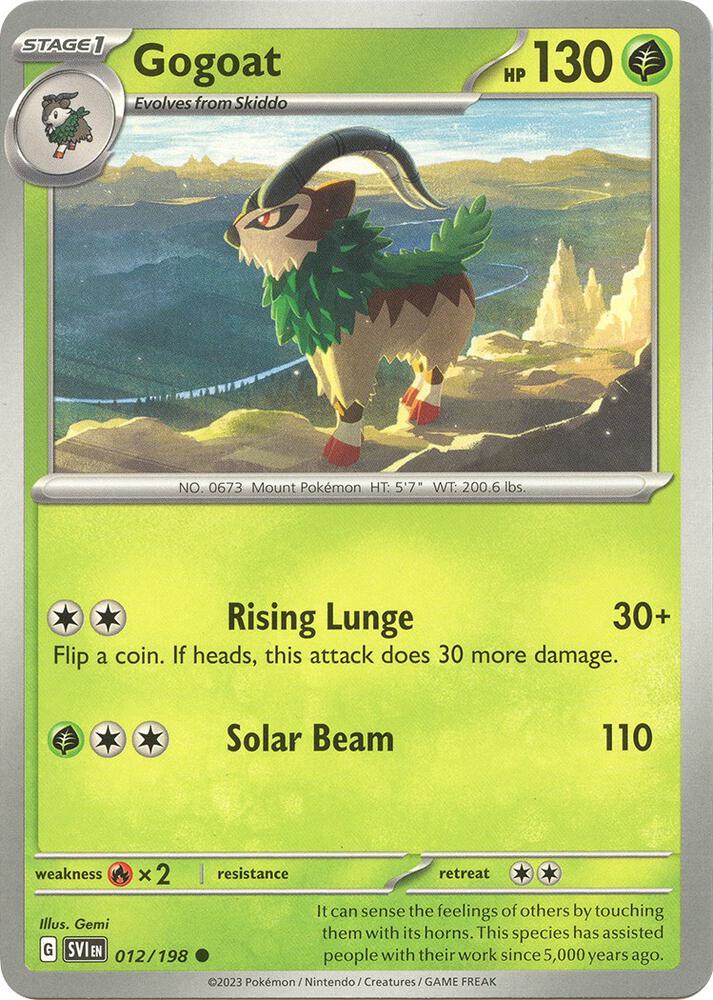 Gogoat 012/198 — Scarlet & Violet Pokémon card