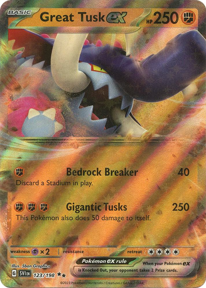Great Tusk ex 123/198 Holofoil — Scarlet & Violet Pokémon card