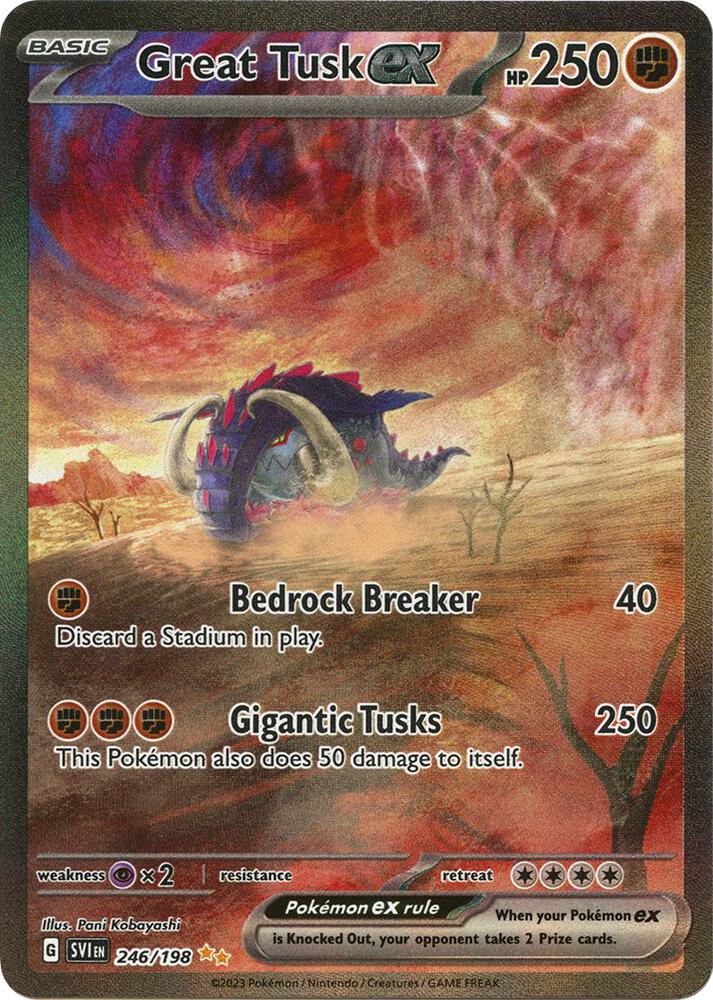 Great Tusk ex 246/198 Holofoil — Scarlet & Violet Pokémon card