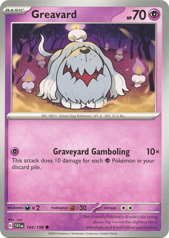 Pokemon - Scarlet & Violet - Greavard - 104/198 - Reverse Holofoil