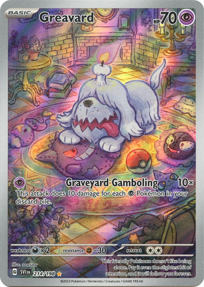 Greavard 214/198 Holofoil — Scarlet & Violet Pokémon card