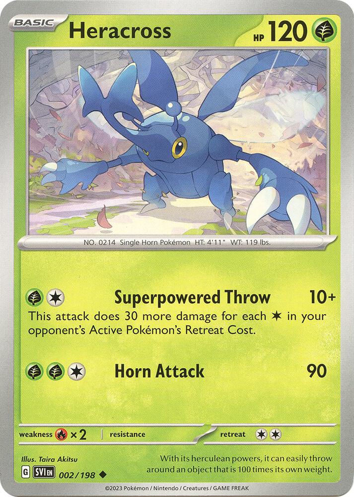 Pokemon - Scarlet & Violet - Heracross - 002/198 - Reverse Holofoil