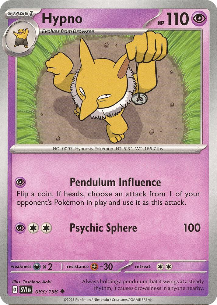 Hypno 083/198 — Scarlet & Violet Pokémon card