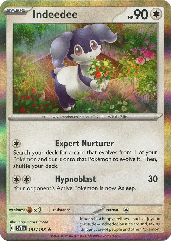 Indeedee 153/198 Holofoil — Scarlet & Violet Pokémon card
