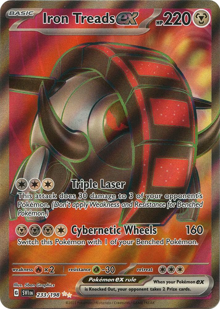 Iron Treads ex 233/198 Holofoil — Scarlet & Violet Pokémon card