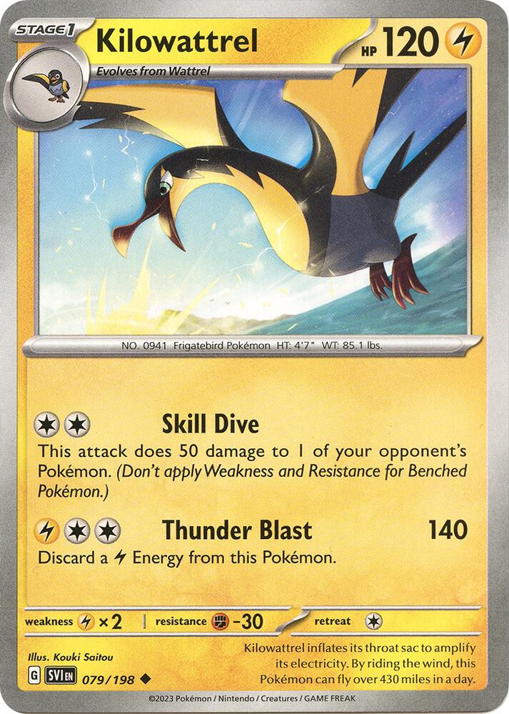 Kilowattrel 079/198 — Scarlet & Violet Pokémon card