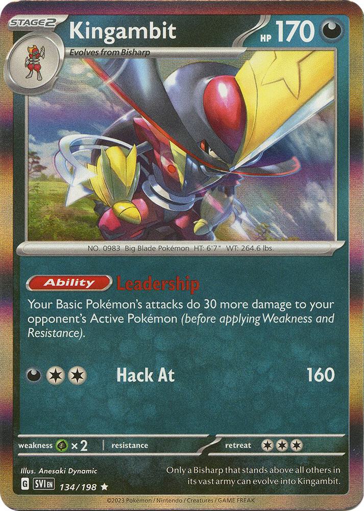 Kingambit 134/198 Reverse Holofoil — Scarlet & Violet Pokémon card