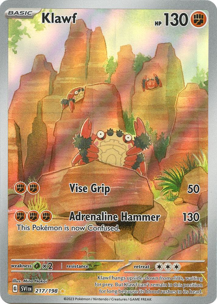 Klawf 217/198 Holofoil — Scarlet & Violet Pokémon card