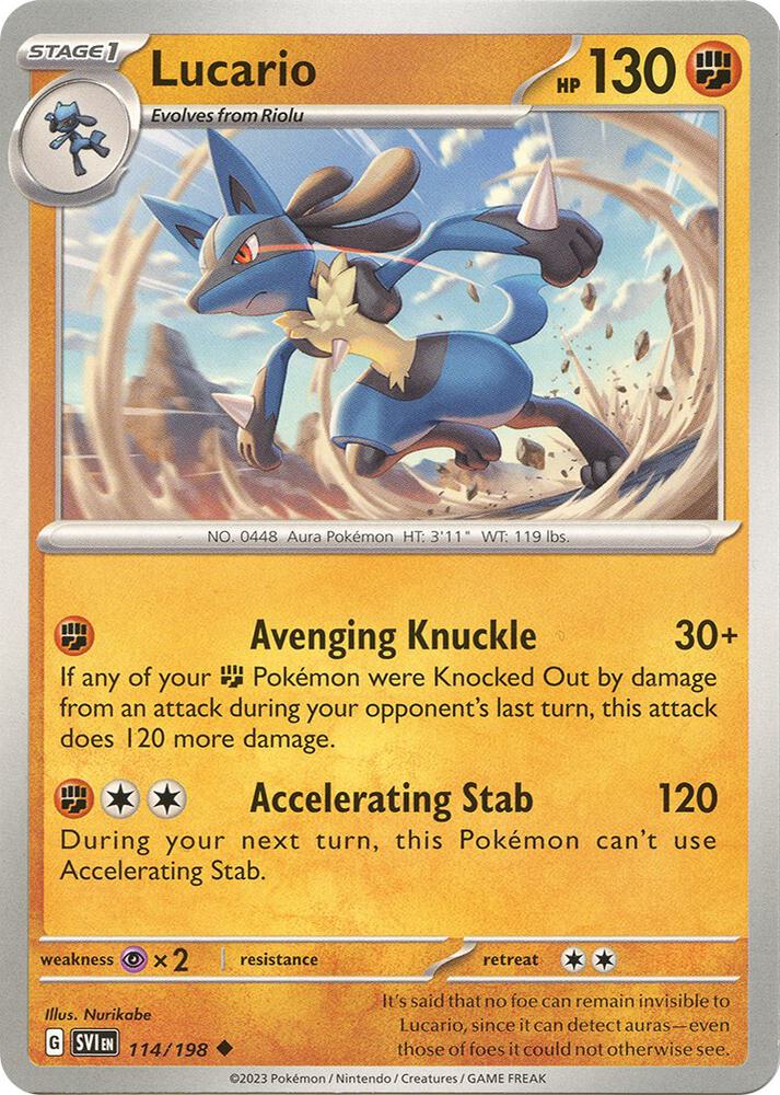 Pokemon - Scarlet & Violet - Lucario - 114/198 - Reverse Holofoil