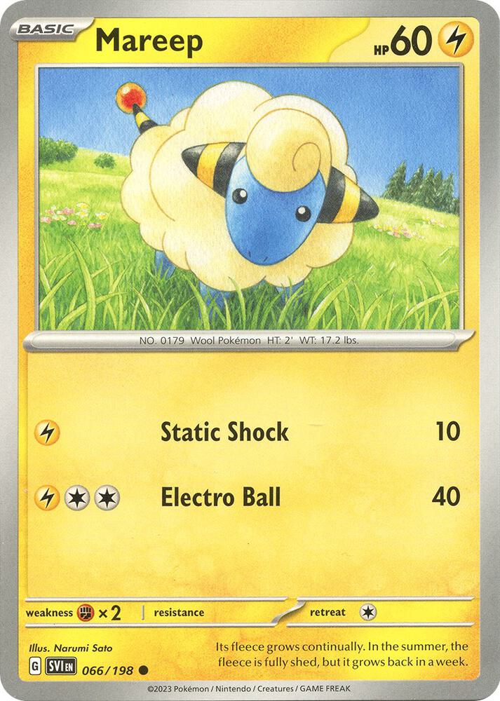Pokemon - Scarlet & Violet - Mareep - 066/198 - Reverse Holofoil