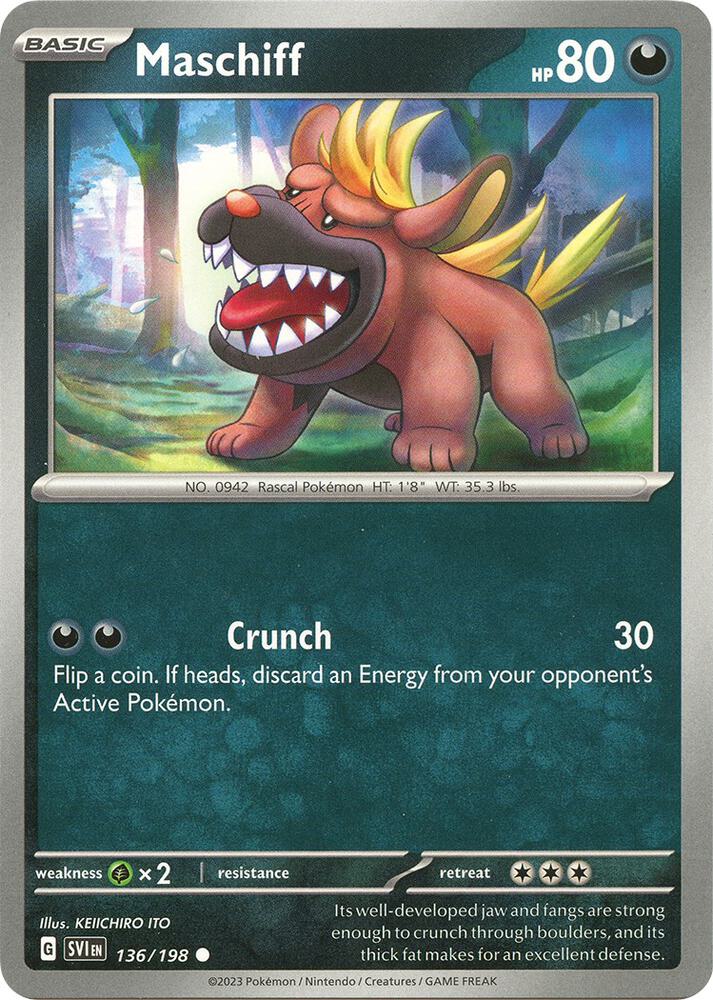 Maschiff 136/198 — Scarlet & Violet Pokémon card