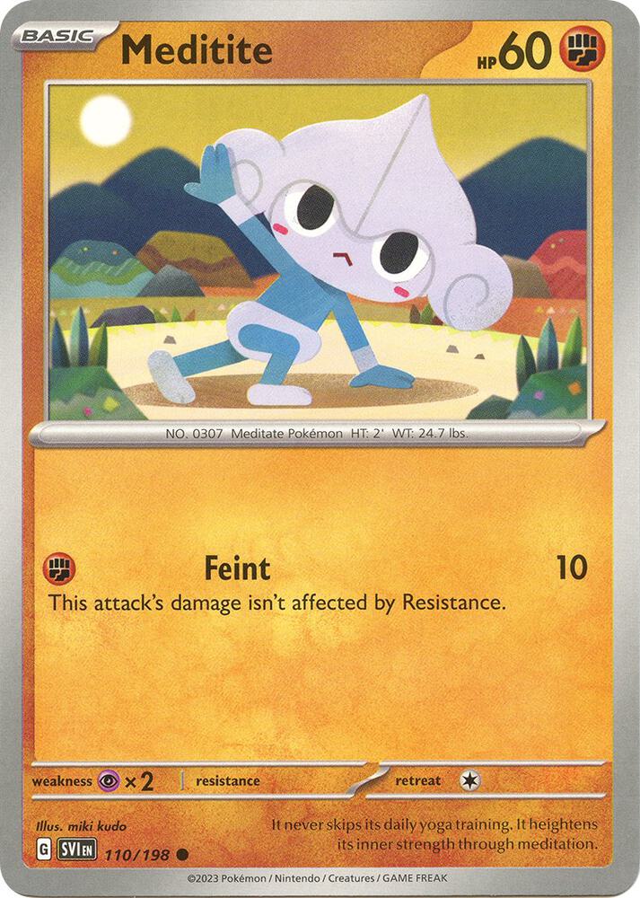 Meditite 110/198 Reverse Holofoil — Scarlet & Violet Pokémon card