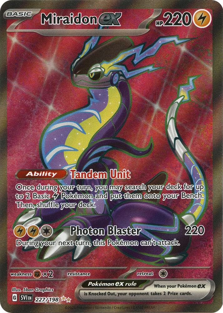 Miraidon ex 227/198 Holofoil — Scarlet & Violet Pokémon card