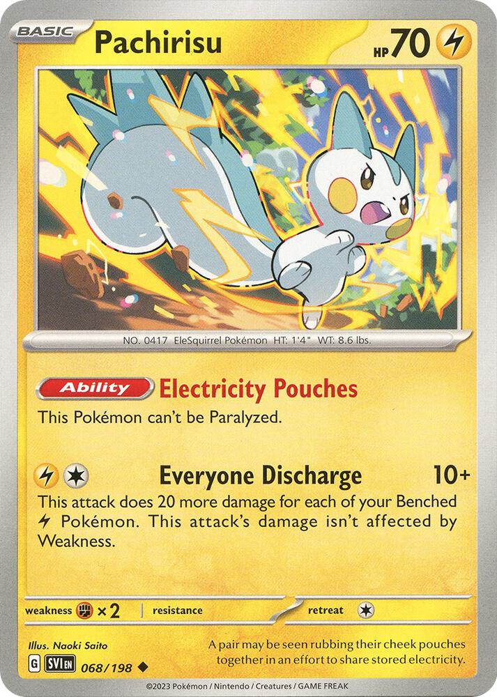 Pachirisu 068/198 Reverse Holofoil — Scarlet & Violet Pokémon card