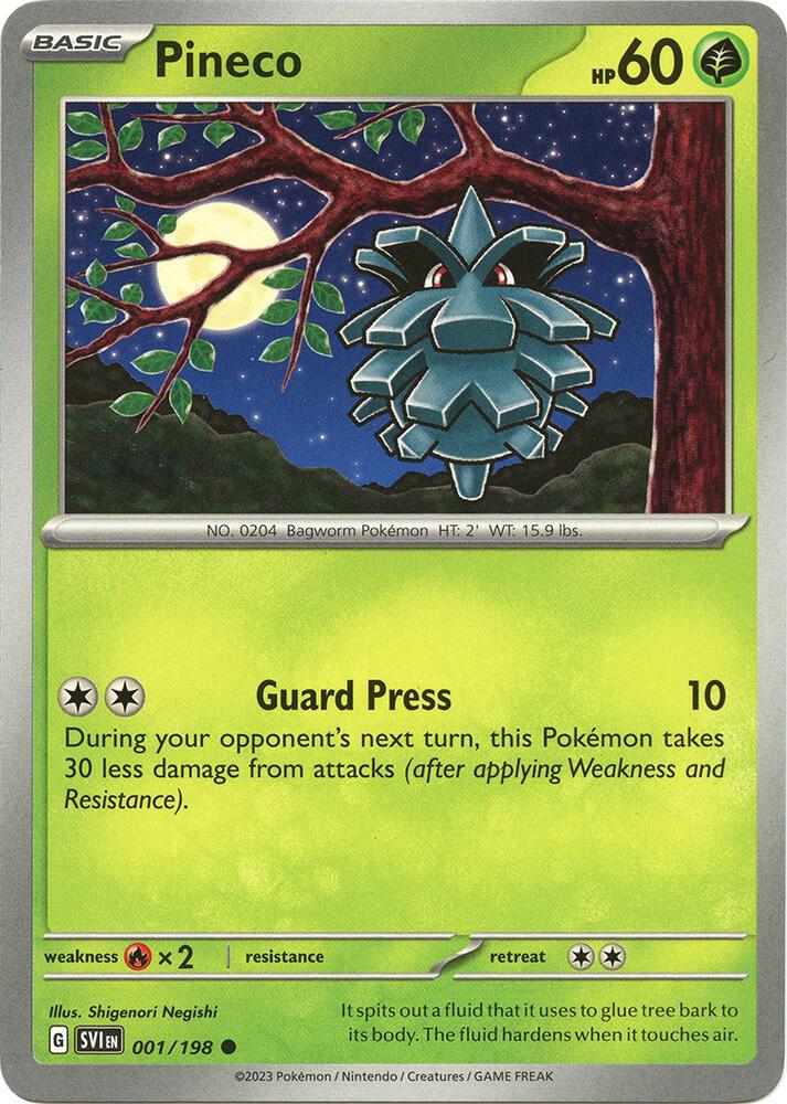 Pineco 001/198 Reverse Holofoil — Scarlet & Violet Pokémon card