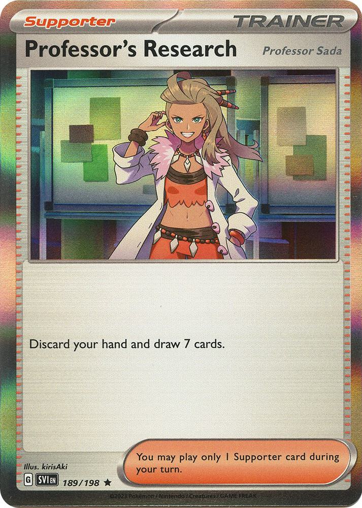 Professor's Research (Professor Sada) 189/198 Reverse Holofoil — Scarlet & Violet Pokémon card
