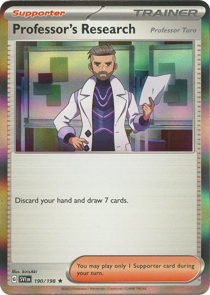 Professor's Research (Professor Turo) 190/198 Reverse Holofoil — Scarlet & Violet Pokémon card