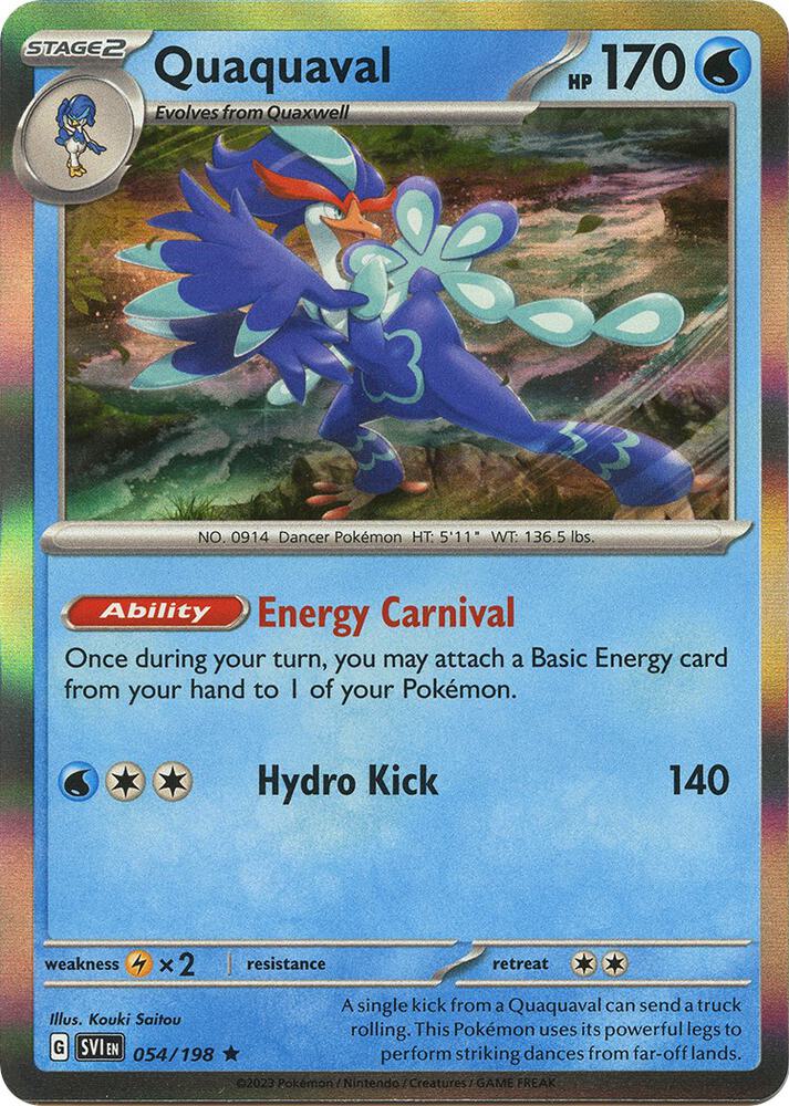 Quaquaval 054/198 Reverse Holofoil — Scarlet & Violet Pokémon card