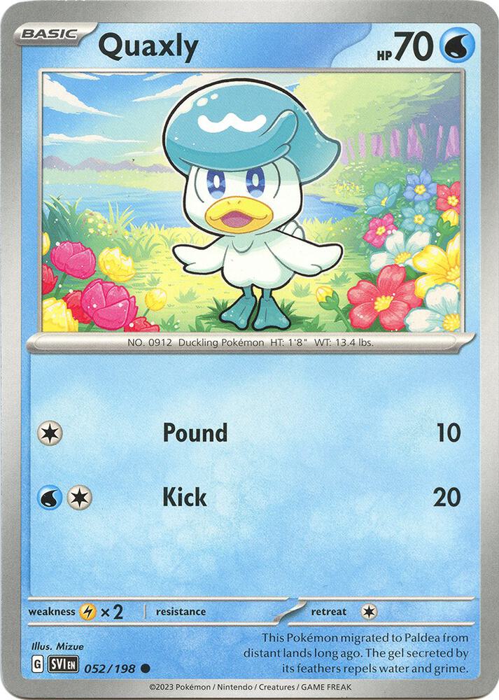 Quaxly 052/198 Reverse Holofoil — Scarlet & Violet Pokémon card