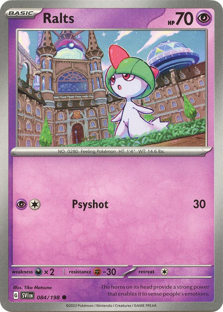 Ralts 084/198 Reverse Holofoil — Scarlet & Violet Pokémon card