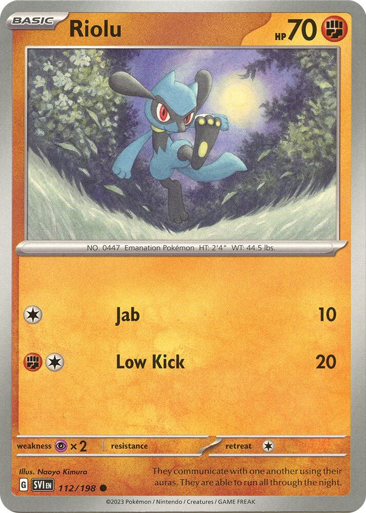 Riolu 112/198 — Scarlet & Violet Pokémon card