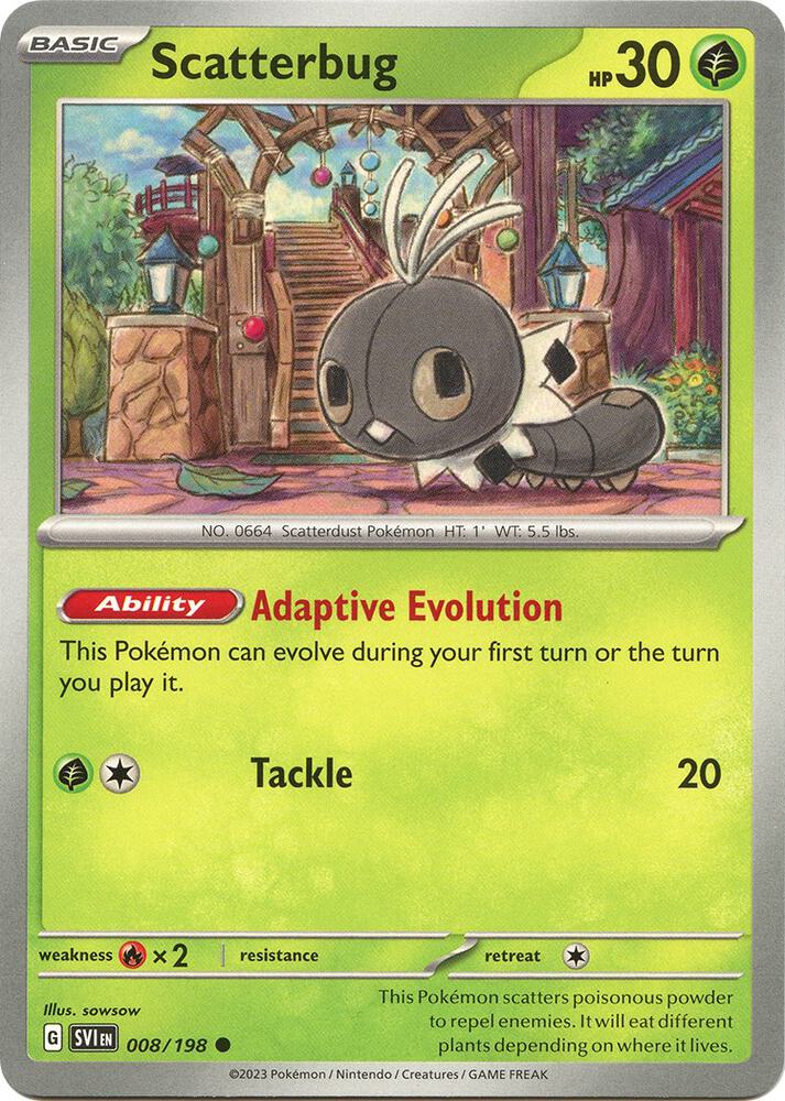 Scatterbug 008/198 Reverse Holofoil — Scarlet & Violet Pokémon card