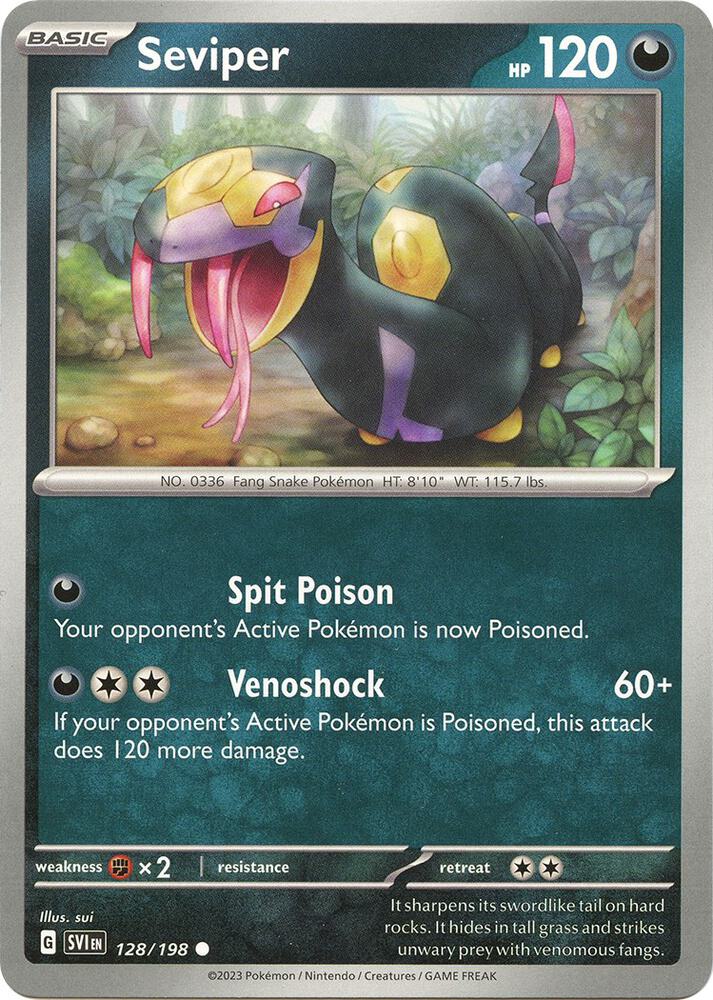 Pokemon - Scarlet & Violet - Seviper - 128/198 - Reverse Holofoil