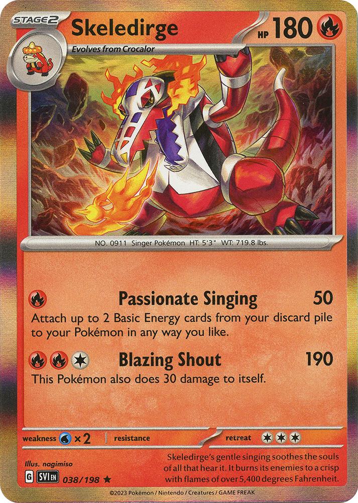 Pokemon - Scarlet & Violet - Skeledirge - 038/198 - Reverse Holofoil