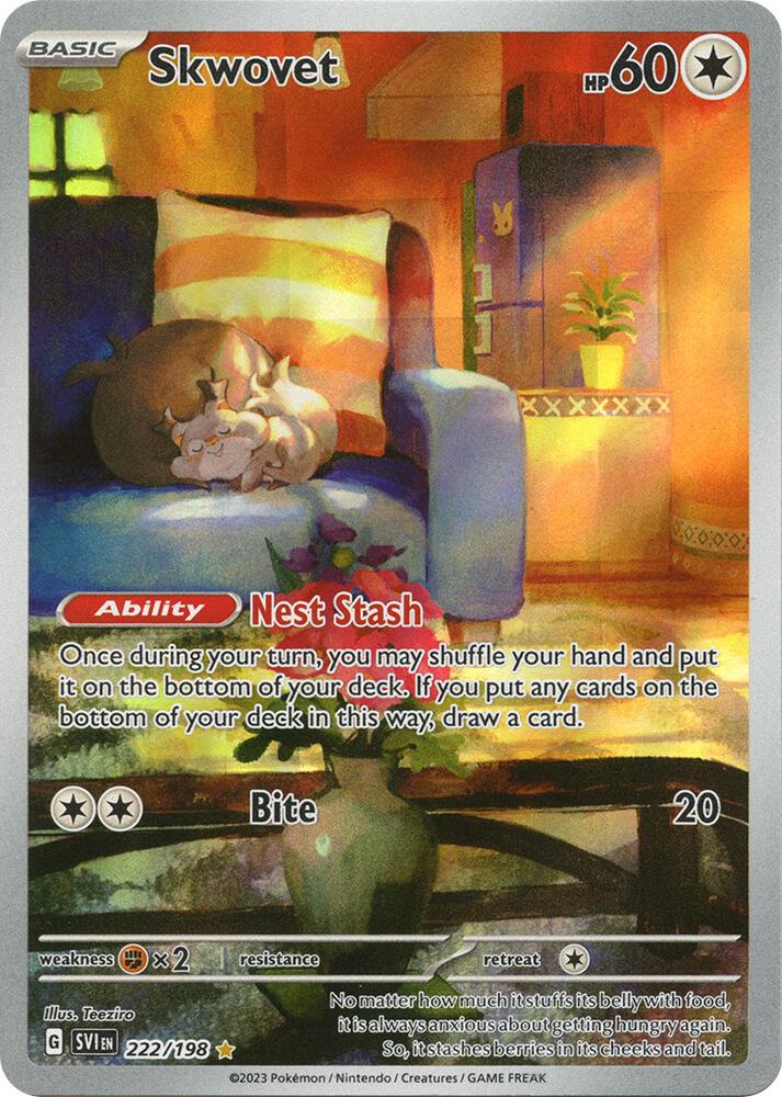 Skwovet 222/198 Holofoil — Scarlet & Violet Pokémon card