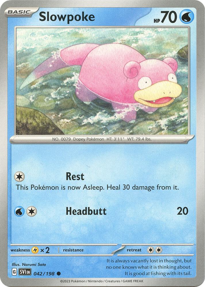 Slowpoke 042/198 Reverse Holofoil — Scarlet & Violet Pokémon card