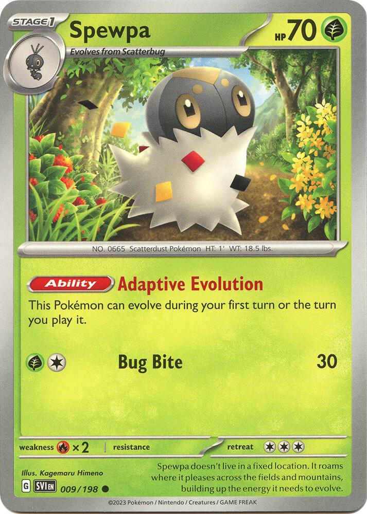 Spewpa 009/198 — Scarlet & Violet Pokémon card
