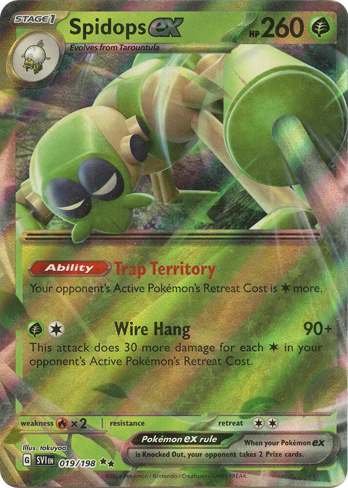 Spidops ex 019/198 Holofoil — Scarlet & Violet Pokémon card