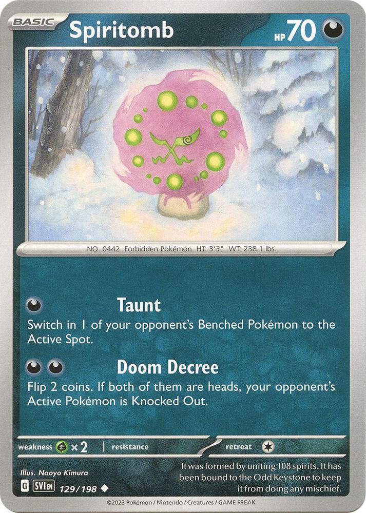 Spiritomb 129/198 — Scarlet & Violet Pokémon card