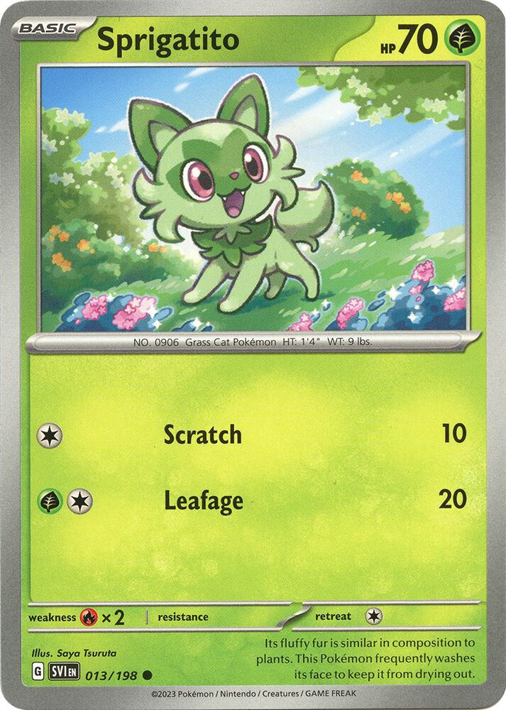 Sprigatito 013/198 Reverse Holofoil — Scarlet & Violet Pokémon card