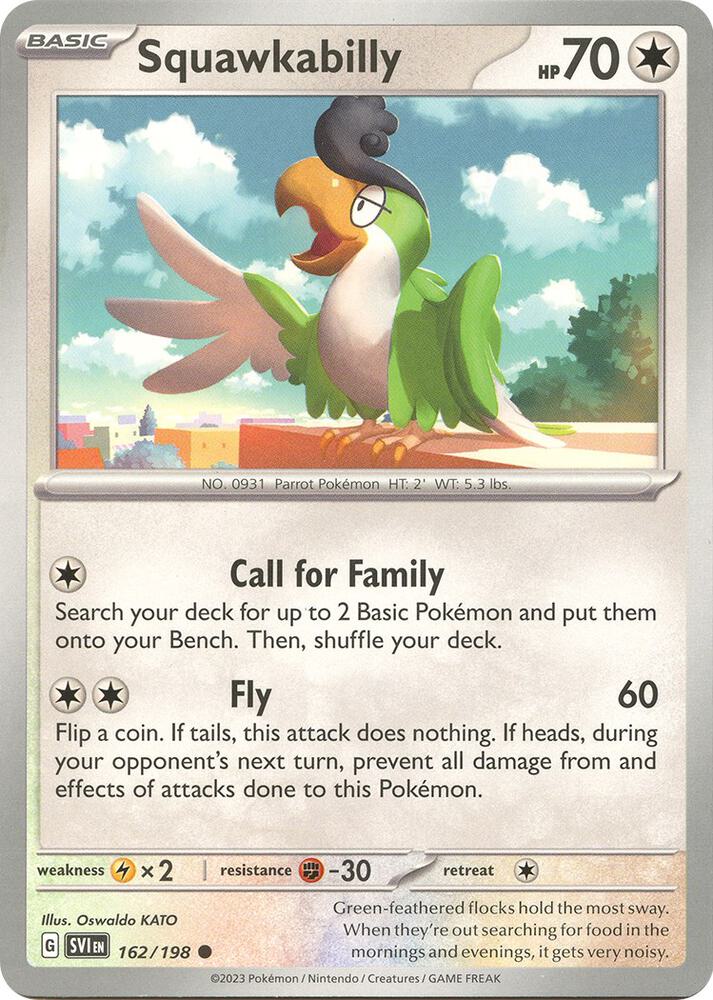 Pokemon - Scarlet & Violet - Squawkabilly - 162/198 - Reverse Holofoil