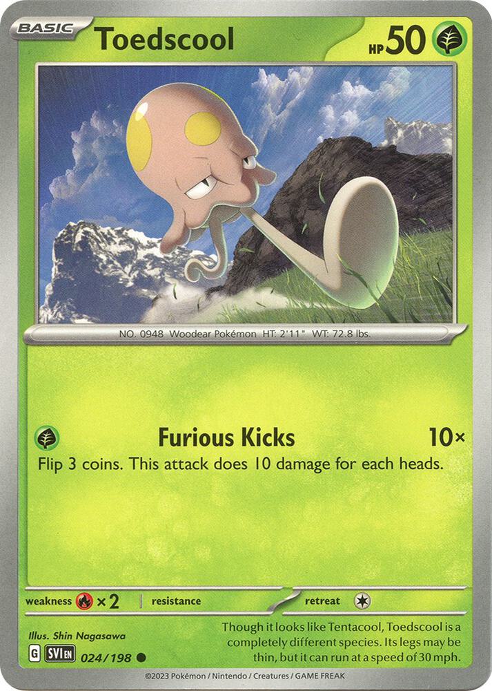 Toedscool 024/198 Reverse Holofoil — Scarlet & Violet Pokémon card