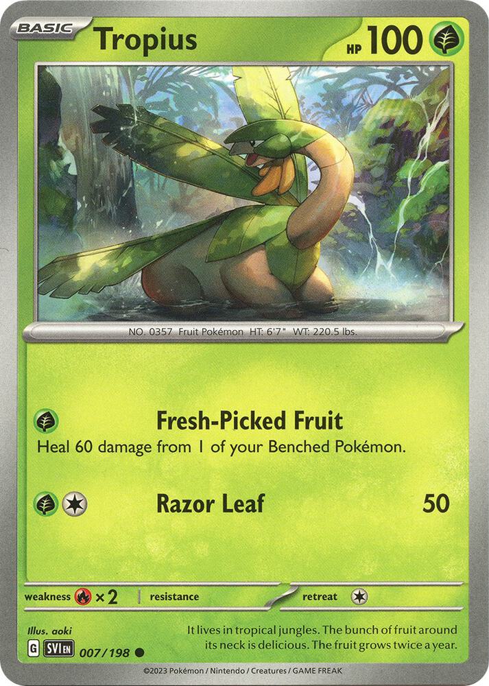 Tropius 007/198 Reverse Holofoil — Scarlet & Violet Pokémon card