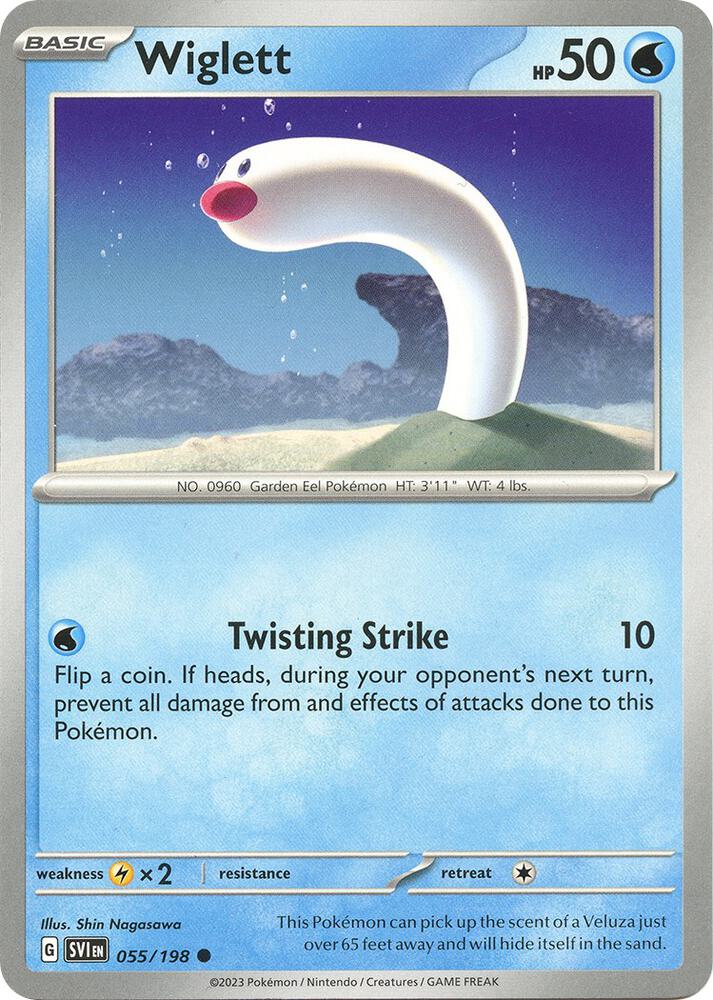Wiglett 055/198 Reverse Holofoil — Scarlet & Violet Pokémon card