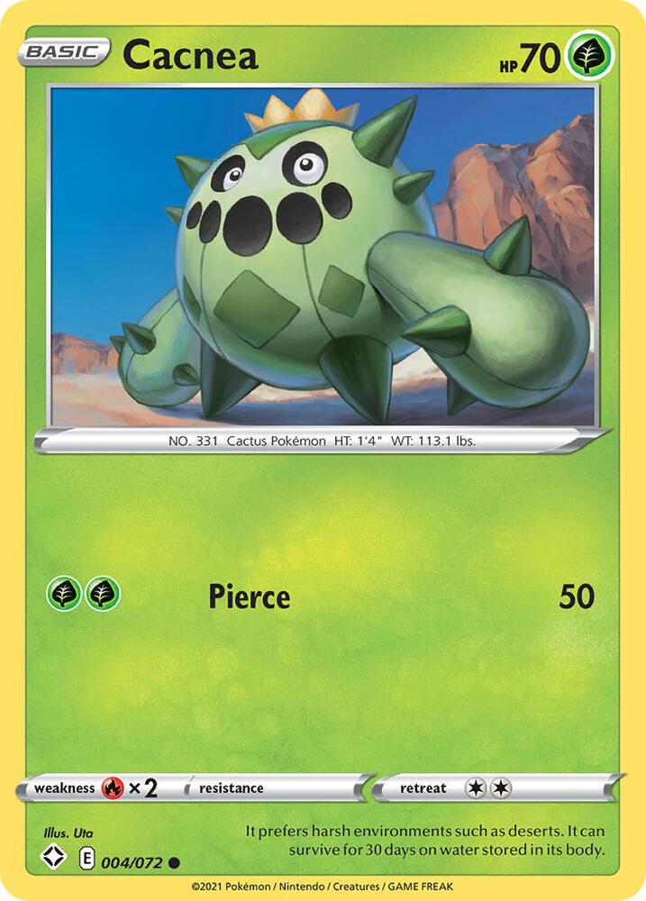 Cacnea 004/072 Reverse Holofoil — Shining Fates Pokémon card