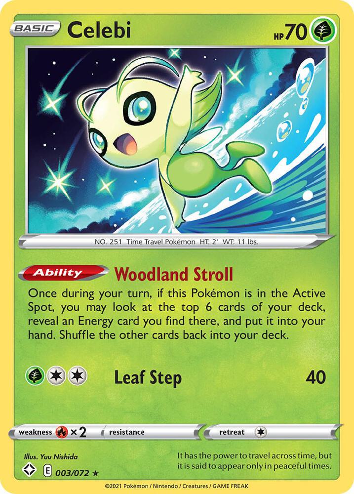 Celebi 003/072 — Shining Fates Pokémon card