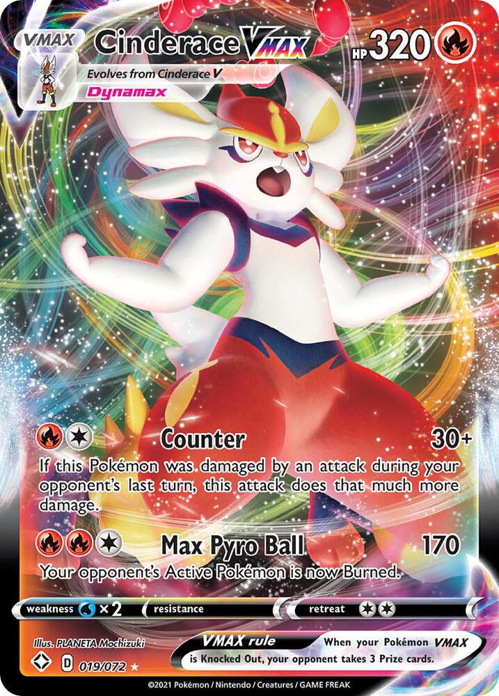 Pokemon - Sword & Shield - Shining Fates - Cinderace VMAX - 019/072 - Holofoil