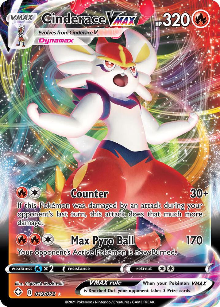 Cinderace VMAX 019/072 Holofoil — Shining Fates Pokémon card