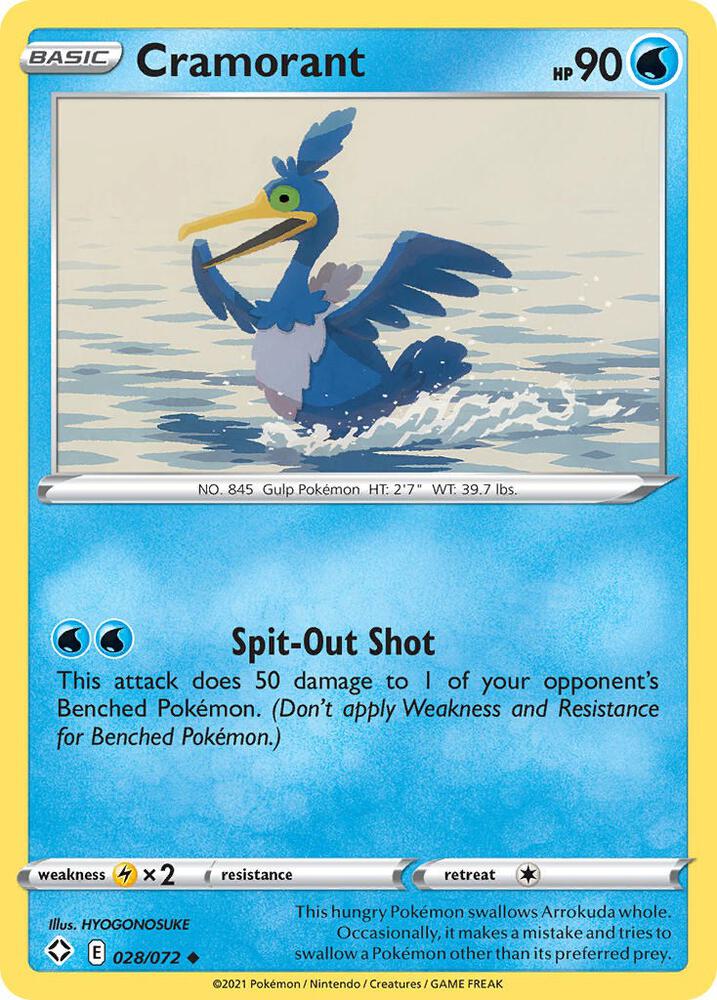 Cramorant 028/072 Reverse Holofoil — Shining Fates Pokémon card