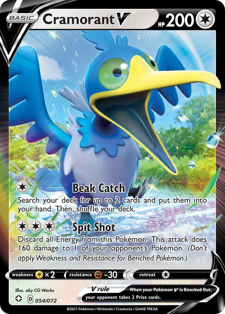 Cramorant V 054/072 Holofoil — Shining Fates Pokémon card