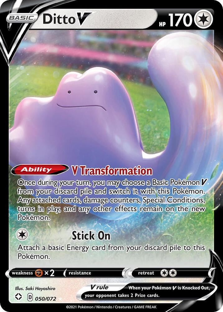 Ditto V 050/072 Holofoil — Shining Fates Pokémon card