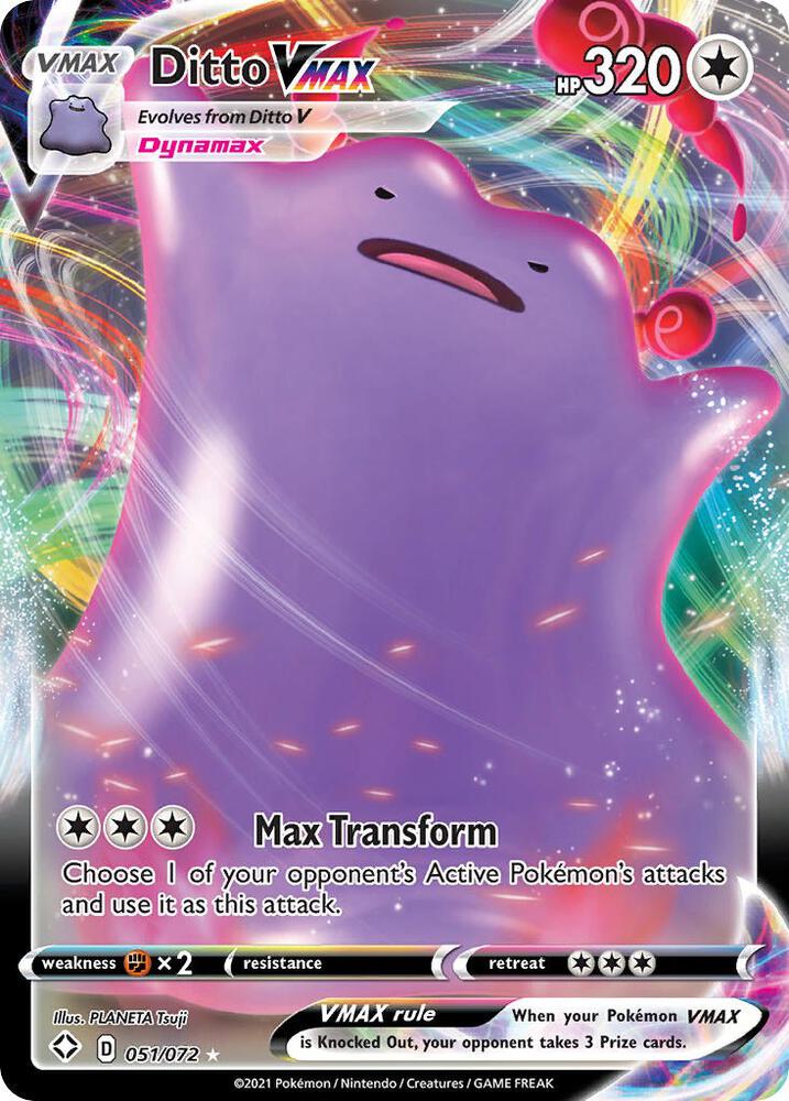 Pokemon - Sword & Shield - Shining Fates - Ditto VMAX - 051/072 - Holofoil