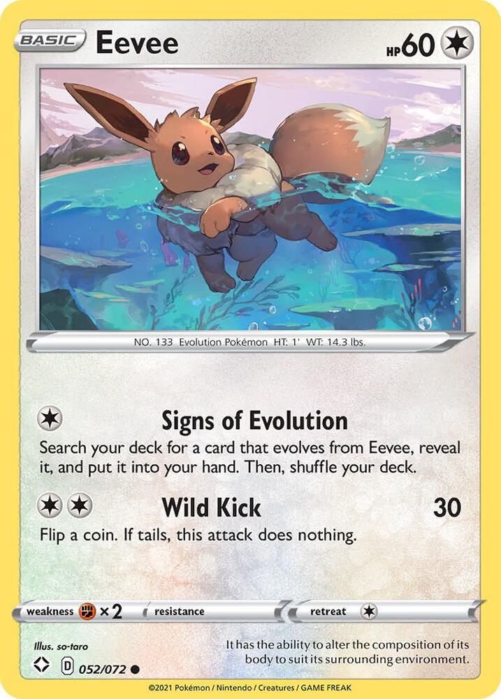 Eevee 052/072 — Shining Fates Pokémon card
