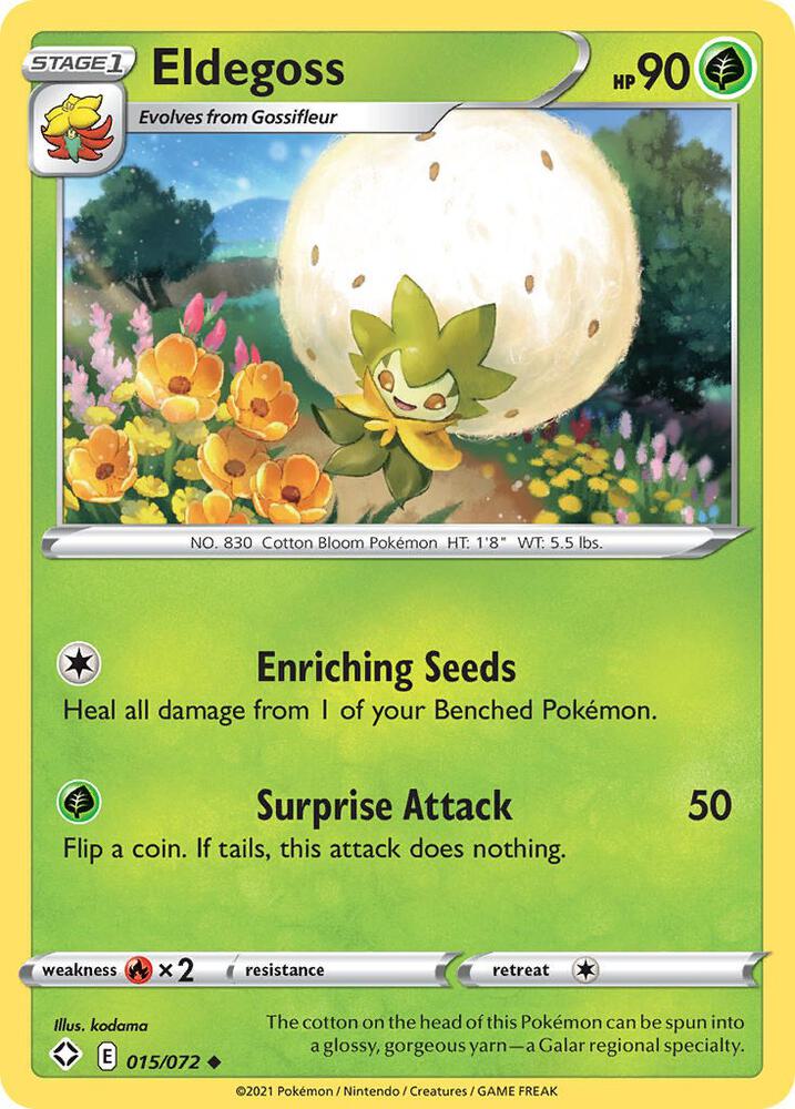 Eldegoss 015/072 Reverse Holofoil — Shining Fates Pokémon card