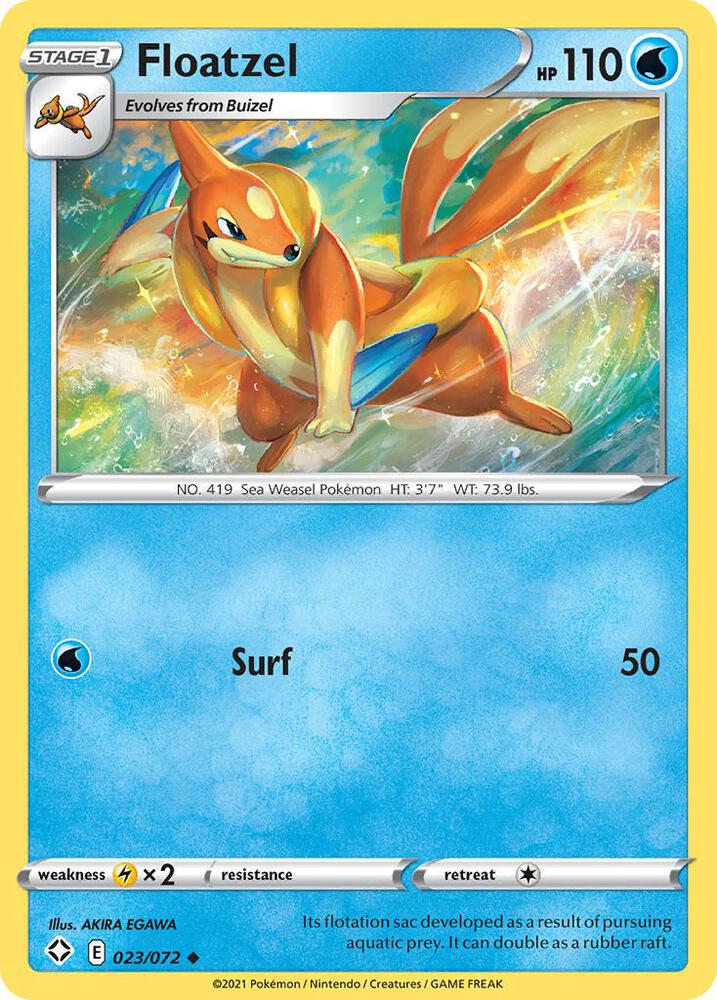 Pokemon - Sword & Shield - Shining Fates - Floatzel - 023/072 - Reverse Holofoil