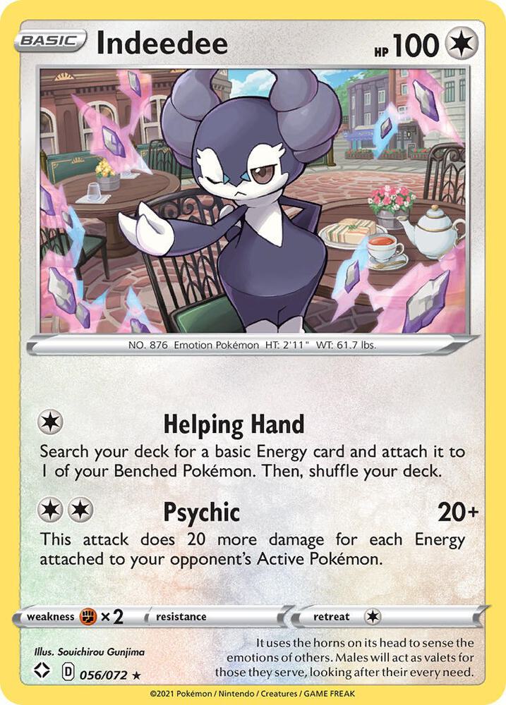 Indeedee 056/072 Holofoil — Shining Fates Pokémon card